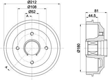 Тормозный барабан (HELLA: 8DT 355 302-821)