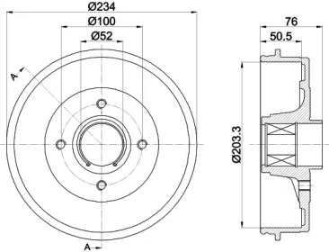 Тормозный барабан (HELLA: 8DT 355 302-831)