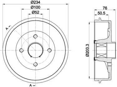 Тормозный барабан (HELLA: 8DT 355 302-871)