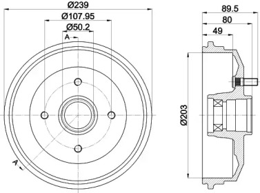 Тормозный барабан (HELLA: 8DT 355 302-891)