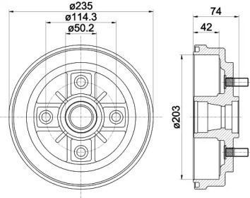 Тормозный барабан (HELLA: 8DT 355 302-911)