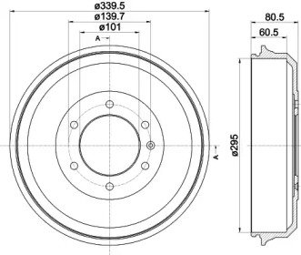 Тормозный барабан (HELLA: 8DT 355 302-961)