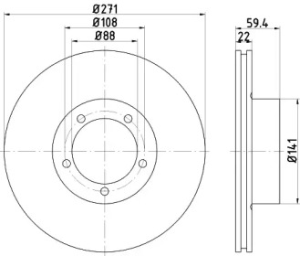 Тормозной диск (HELLA: 8DD 355 100-001)