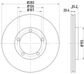 Тормозной диск (HELLA: 8DD 355 100-011)