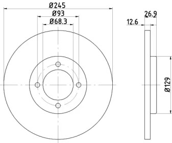 Тормозной диск (HELLA: 8DD 355 100-021)