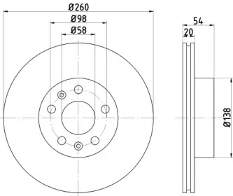 Тормозной диск (HELLA: 8DD 355 100-231)