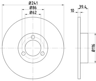 Тормозной диск (HELLA: 8DD 355 100-311)