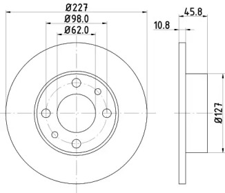 Тормозной диск (HELLA: 8DD 355 100-361)