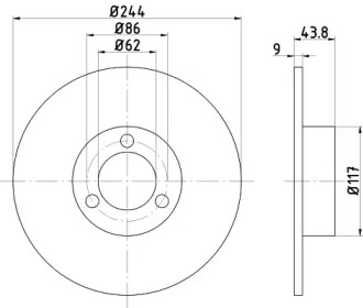 Тормозной диск (HELLA: 8DD 355 100-481)