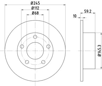 Тормозной диск (HELLA: 8DD 355 100-521)