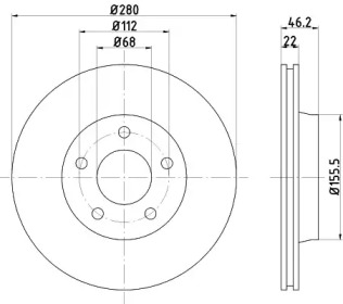 Тормозной диск (HELLA: 8DD 355 100-571)