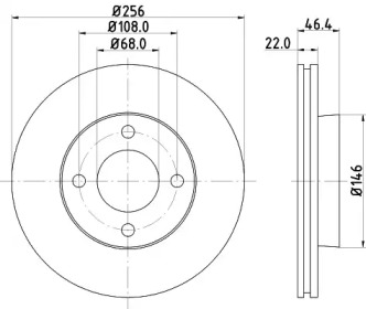 Тормозной диск (HELLA: 8DD 355 100-591)