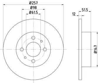 Тормозной диск (HELLA: 8DD 355 100-691)