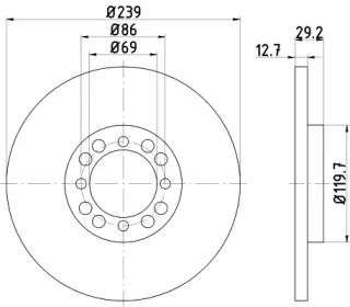 Тормозной диск (HELLA: 8DD 355 100-861)