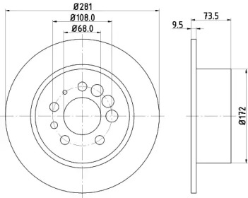 Тормозной диск (HELLA: 8DD 355 100-891)