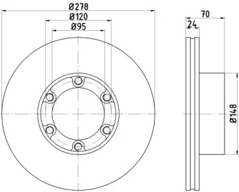 Тормозной диск (HELLA: 8DD 355 101-031)