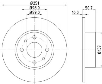 Тормозной диск (HELLA: 8DD 355 124-931)