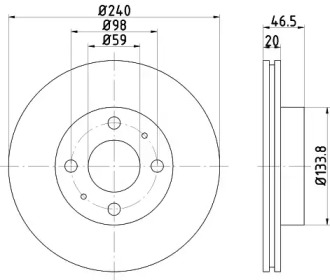 Тормозной диск (HELLA: 8DD 355 101-111)