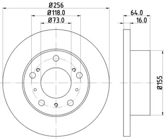 Тормозной диск (HELLA: 8DD 355 101-121)