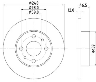 Тормозной диск (HELLA: 8DD 355 101-131)