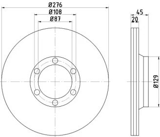 Тормозной диск (HELLA: 8DD 355 101-161)