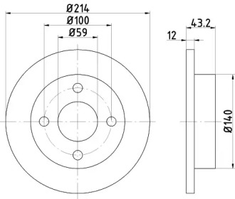 Тормозной диск (HELLA: 8DD 355 101-171)