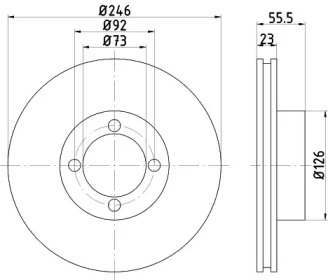 Тормозной диск (HELLA: 8DD 355 101-201)