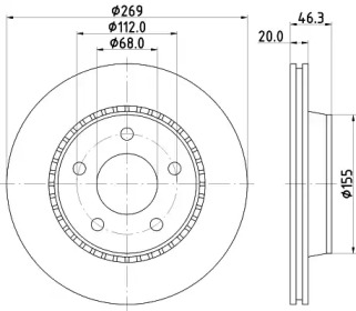 Тормозной диск (HELLA: 8DD 355 101-351)