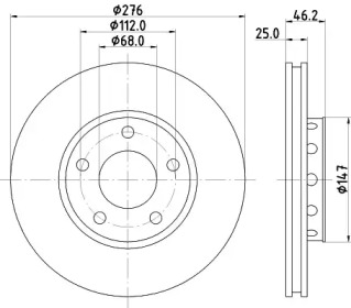 Тормозной диск (HELLA: 8DD 355 101-361)