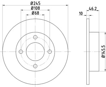 Тормозной диск (HELLA: 8DD 355 101-371)