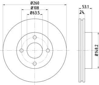 Тормозной диск (HELLA: 8DD 355 101-391)