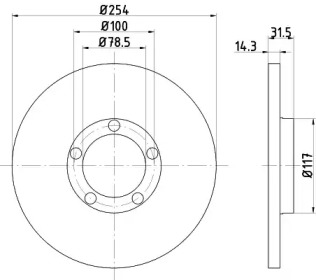 Тормозной диск (HELLA: 8DD 355 101-401)