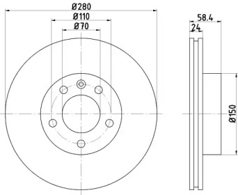 Тормозной диск (HELLA: 8DD 355 101-511)