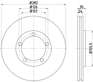 Тормозной диск (HELLA: 8DD 355 101-521)