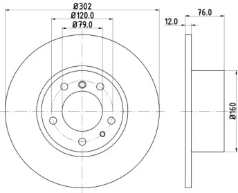 Тормозной диск (HELLA: 8DD 355 127-021)