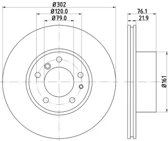 Тормозной диск (HELLA: 8DD 355 125-621)