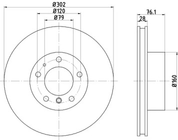 Тормозной диск (HELLA: 8DD 355 101-741)