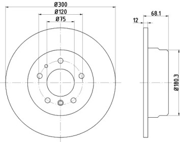 Тормозной диск (HELLA: 8DD 355 101-751)