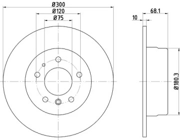 Тормозной диск (HELLA: 8DD 355 101-761)