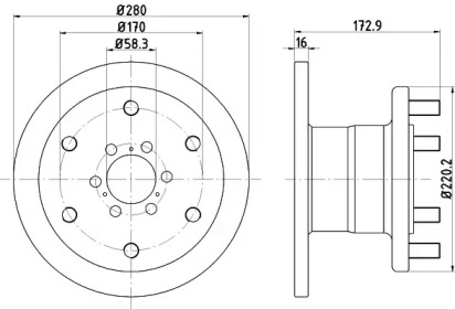 Тормозной диск (HELLA: 8DD 355 117-591)