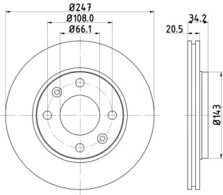 Тормозной диск (HELLA: 8DD 355 101-801)