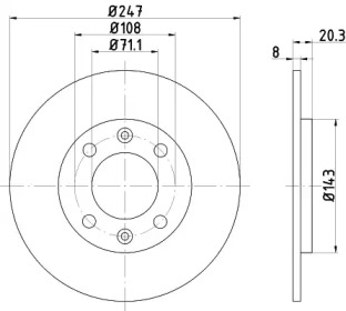 Тормозной диск (HELLA: 8DD 355 101-811)