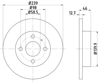 Тормозной диск (HELLA: 8DD 355 101-861)