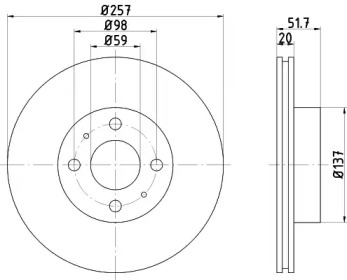 Тормозной диск (HELLA: 8DD 355 101-881)