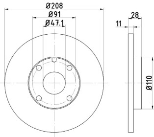 Тормозной диск (HELLA: 8DD 355 101-911)