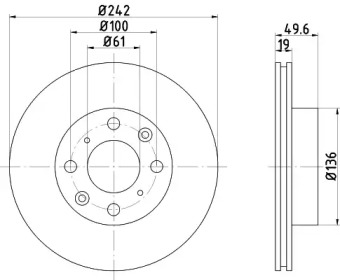 Тормозной диск (HELLA: 8DD 355 101-921)