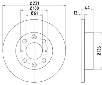 Тормозной диск (HELLA: 8DD 355 101-931)