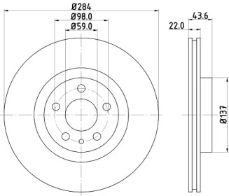 Тормозной диск (HELLA: 8DD 355 124-211)