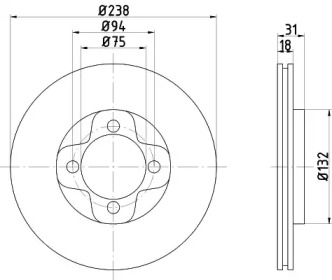 Тормозной диск (HELLA: 8DD 355 101-981)