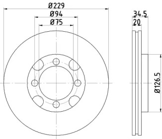 Тормозной диск (HELLA: 8DD 355 101-991)